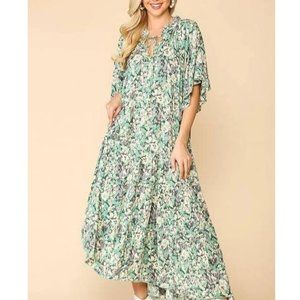 GiGiO Fun Floral Print Maxi Dress